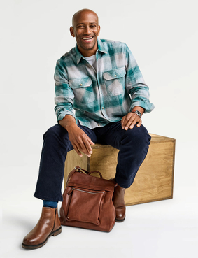 Pegasus Long Sleeve Brushed Check Shirt Burgundy