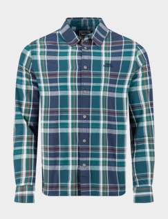 Weird Fish Lando Long Sleeve Check Shirt Blue