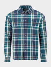Weird Fish Lando Long Sleeve Check Shirt Blue