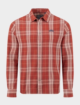 Weird Fish Lando Long Sleeve Check Shirt Blue