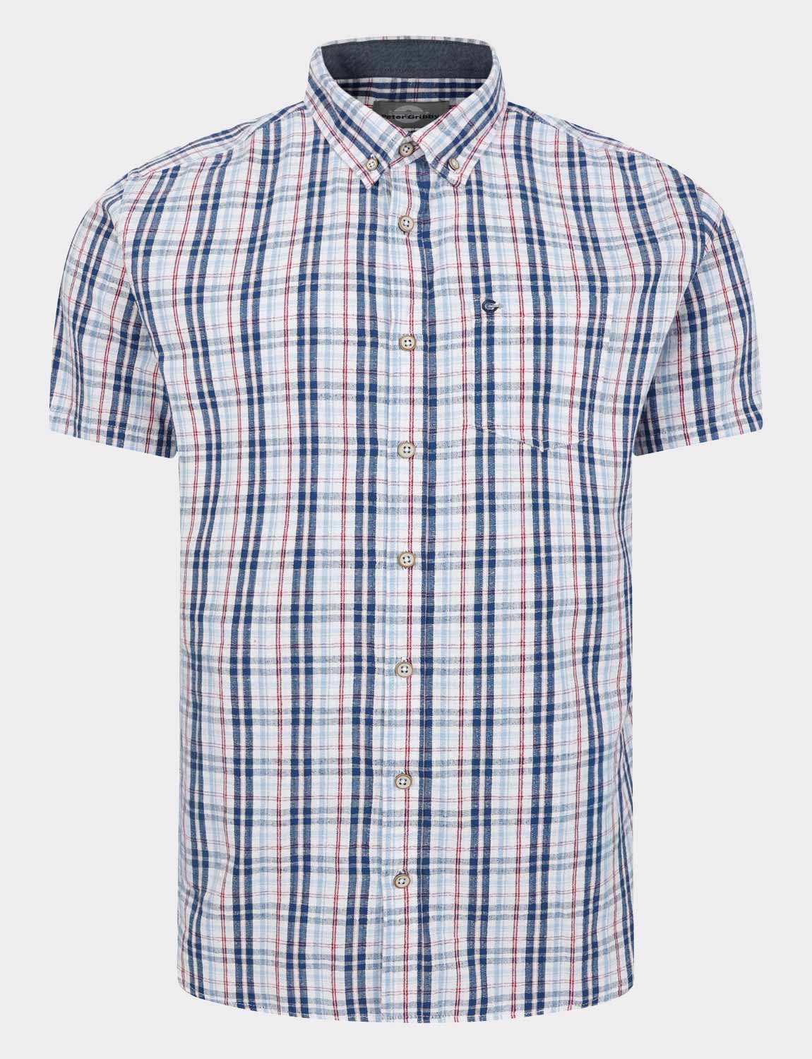 Peter Gribby Short Sleeve Check Shirt NAVY