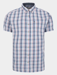 Peter Gribby Short Sleeve Check Shirt Navy