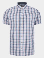 Peter Gribby Short Sleeve Check Shirt Navy