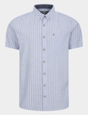 Peter Gribby Stripe Short Sleeve Shirt Sky Blue