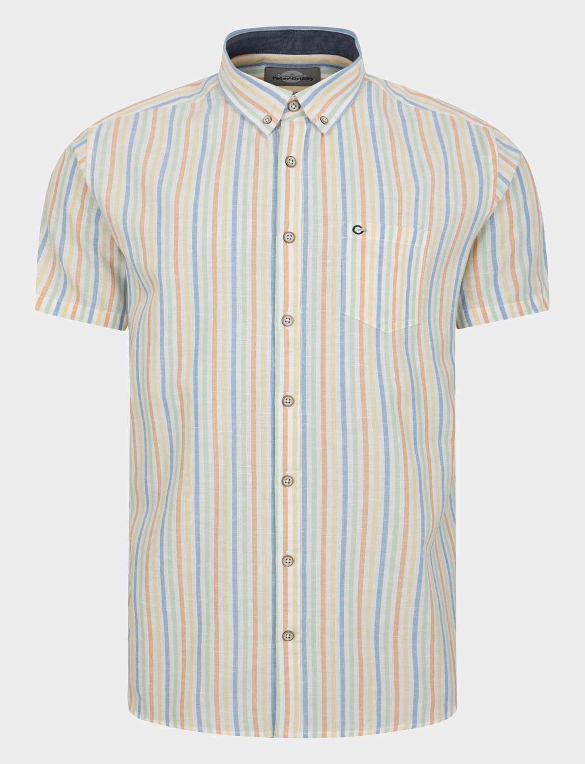 Peter Gribby Short Sleeve Stripe Shirt MULTI