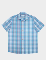 Check Double Two Short Sleeve Shirt Turquoise