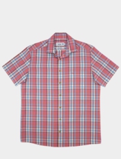 Double Two Short Sleeve Check Shirt Red