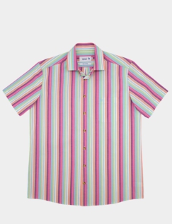 Double Two Stripe Short Sleeve Shirt Multi