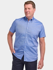 Double Two Short Sleeve Oxford Shirt BLUE