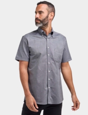 Double Two Short Sleeve Oxford Shirt Blue