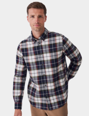 Crew Clothing Check Flannel Shirt Blue