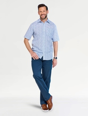 Pegasus Short Sleeve Floral Shirt NAVY