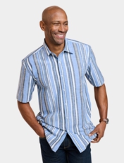 Pegasus Short Sleeve Stripe Shirt Blue