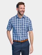 Champion Short Sleeve Seersucker Shirt BLUE