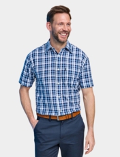 Champion Short Sleeve Seersucker Shirt Blue