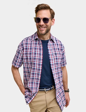 Champion Short Sleeve Seersucker Shirt Blue