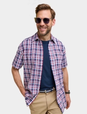 Champion Short Sleeve Seersucker Shirt Blue