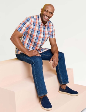 Weird Fish Check Shirt Blue