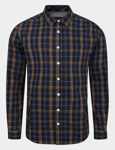 Lizard King Indigo Laundered Long Sleeve Check Shirt