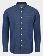 Lizard King Indigo Laundered Long Sleeve Plain Shirt Denim