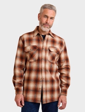 Pegasus Long Sleeve Check Shirt with Chest Pockets Chestnut
