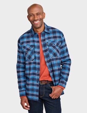Pegasus Cotton Flannel Check Shirt Burgundy