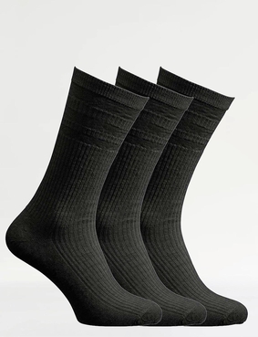 HJ Hall Pack Of 3 Extra Wide Fit Softop Socks Assorted