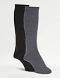 HJ Hall Pack of 2 Immaculate Long Sock Black & Mid Grey