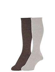 HJ Hall Pack of 2 Immaculate Long Sock Black & Mid Grey