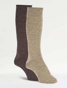 HJ Hall Pack of 2 Immaculate Long Sock Black