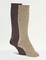 HJ Hall Pack of 2 Immaculate Long Sock Black & Mid Grey