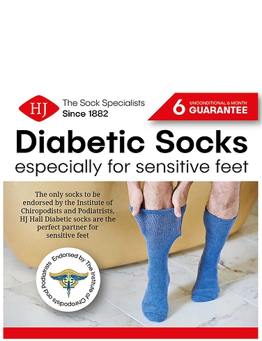 HJ Hall Pack of 2 Diabetic Wool Sock