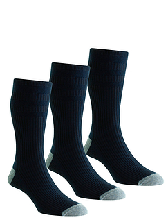 Softop Heel and Toe 3 Pack Socks Navy