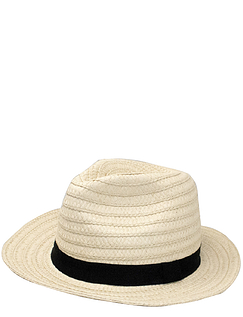 Straw Fedora Hat - Cream