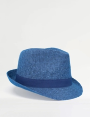 Straw Trilby Navy