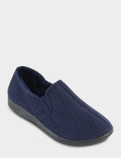 Dr Keller Wide Fit Fleece Lined Slipper Navy