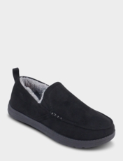 Faux Suede Fleece Lined Slipper Black