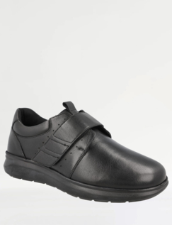 DB Shoes Mens Leather Lightweight Shoe Norton Extra Wide EE Black