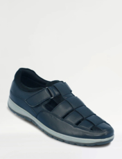 Pegasus Leather Wide Fit Sandal Shoe Black