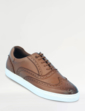 Pegasus Leather Wide Fit Brogue Trainer Tan