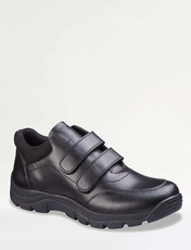 Pegasus Leather Waterproof Extra Wide Touch Fasten Boot Black