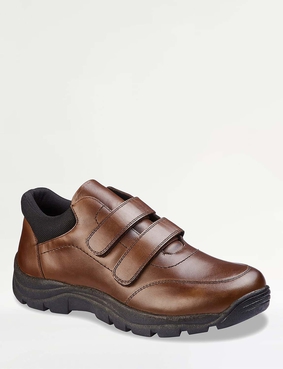 Pegasus Leather Waterproof Extra Wide Touch Fasten Boot Black