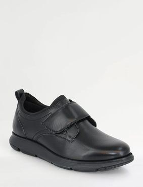 Pegasus Ortholite Premium Touch Fasten Wide Fit Leather Shoes Black