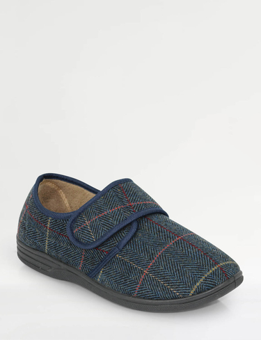 Dr Keller Wide G Fit Touch Fasten Slipper with Memory Foam