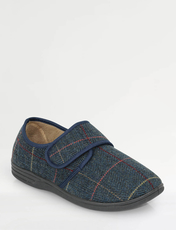 Dr Keller Wide G Fit Touch Fasten Slipper with Memory Foam Navy