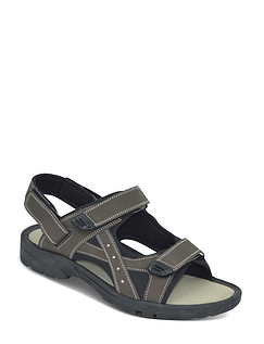 Pegasus Wide Fit Touch Fasten Sandals - Brown