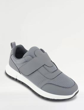 Pegasus Wide Fit Touch Fasten Trainer Black