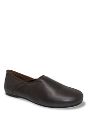 Leather Grecian Standard Fit Slipper With Leather Sole Black