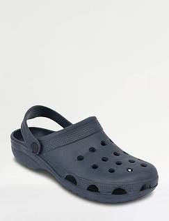Wide Fit Slip On Clog - Navy