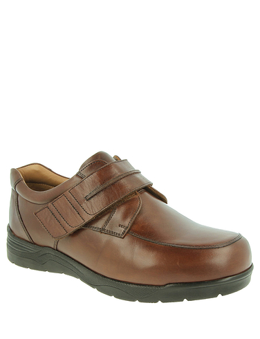 DB Shoes Mens Donald Leather Touch Fasten Extra Wide EE - 4E